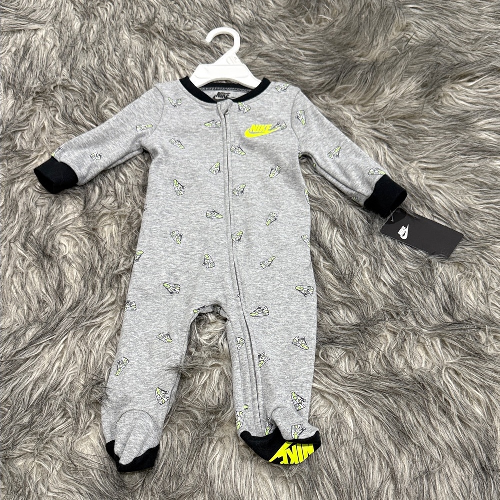 Nike Gray and Black Kids One Piece Sleeper
